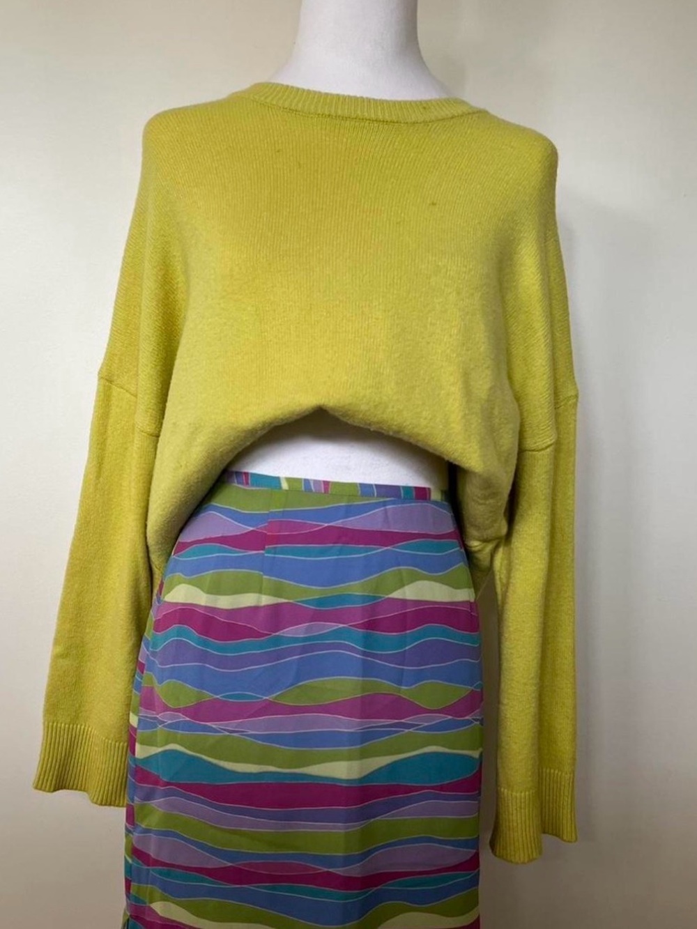 Vibrant Multi-Color Wave Y2K Skirt